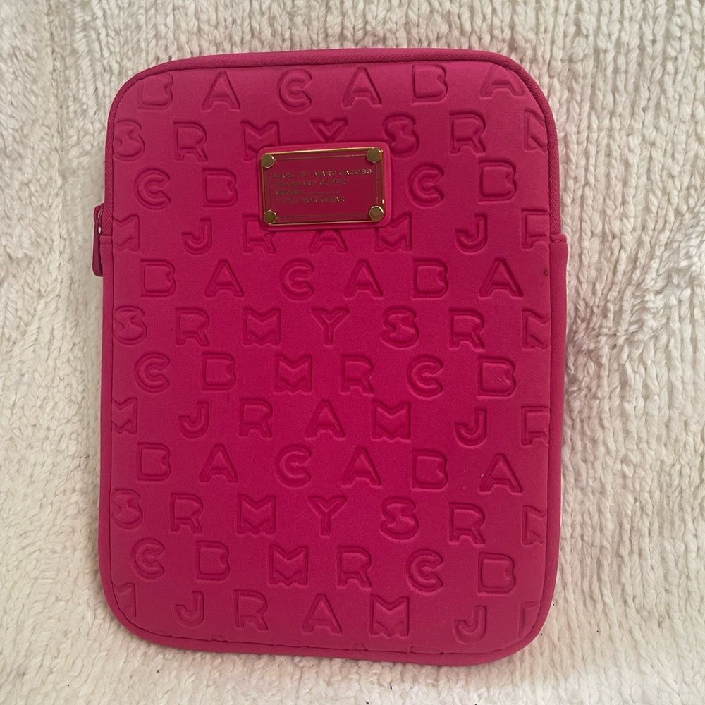 Marc  by Marc Jacobs Embossed Hot Pink Tablet Sleeve, padded IPad, tablet case
